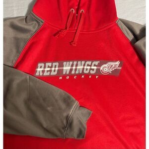 Detroit Red Wings NHL Majestic Hoodie Men’s XL Red Western Conference FLAW